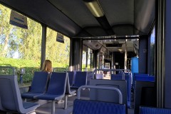Lokalbanen (the former Nærumbanen) - Lm 25 RegioSprinter, photographed in Nærum 25. August 2016. The trainsets were built by Duewag in 1998 and delivered to Nærumbanen ( LNJ ) in 1999. A total number of 4 was delivered. 2 MAN 5 cyl. diesel engines of 228 kW - 310 hp. A2A. Max speed 80 km/h - 50 mph. Length 24 800 mm. Weight 33,1 metric tonnes. 58 seats.