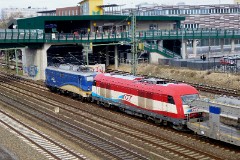 EVB Logistik (Eisenbahnen und Verkehrsbetriebe Elbe-Weser GmbH) 140 and 420 13, Hamburg Wilhelmsburg, 28. March 2015
