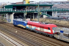 EVB Logistik (Eisenbahnen und Verkehrsbetriebe Elbe-Weser GmbH) 140 and 420 13, Hamburg Wilhelmsburg, 28. March 2015