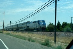 Amtrak, in the neighbourhood af Escalon, California, 6. July 2011