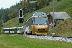 MOB (Montreux–Berner Oberland-Bahn), GoldenPass waggon, Oeschseite, 14. October 2010
