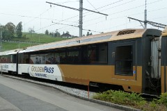MOB (Montreux–Berner Oberland-Bahn), GoldenPass waggon,Zweisimmen, 13. October 2010