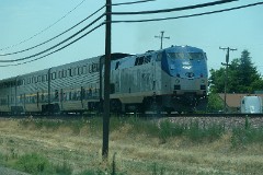 Amtrak, in the neighbourhood af Escalon, California, 6. July 2011