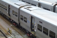LIRR trains (Long Island Rail Road), West Side Yard, Manhattan, New York City, 29. November 2014