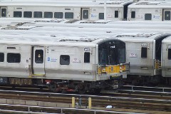 LIRR trains (Long Island Rail Road), West Side Yard, Manhattan, New York City, 29. November 2014