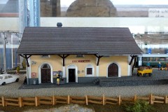 Precentation of Modell-Eisenbahn-Club e.V. Minden - diorama Susch railwaystation, Rhätische Bahn, Switzerland, 13. April 2014