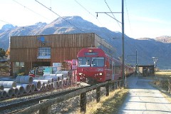 Punt Muragl, Rhätische Bahn, direction Samedan, 17. October 2008