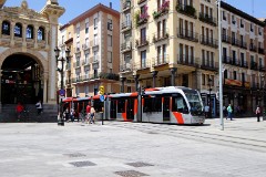 Tranvia Zaragoza, Urbus 3 photographed in Zaragoza, 15. June 2015. Delivered 2010 - 2012. Manufacturer: CAF. Quantity in Zaragoza: 21.