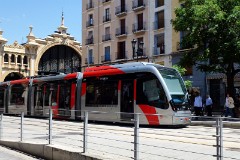 Tranvia Zaragoza, Urbus 3 photographed in Zaragoza, 15. June 2015. Delivered 2010 - 2012. Manufacturer: CAF. Quantity in Zaragoza: 21.