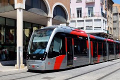 Tranvia Zaragoza, Urbus 3 photographed in Zaragoza, 15. June 2015. Delivered 2010 - 2012. Manufacturer: CAF. Quantity in Zaragoza: 21.