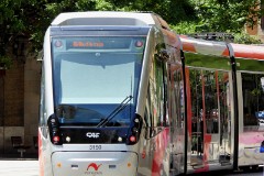 Tranvia Zaragoza, Urbus 3 photographed in Zaragoza, 16. June 2015. Delivered 2010 - 2012. Manufacturer: CAF. Quantity in Zaragoza: 21.