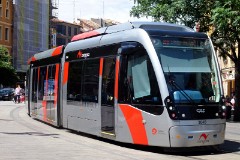 Tranvia Zaragoza, Urbus 3 photographed in Zaragoza, 16. June 2015. Delivered 2010 - 2012. Manufacturer: CAF. Quantity in Zaragoza: 21.