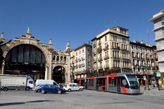 Tranvia Zaragoza, Urbus 3 photographed in Zaragoza, 1. June 2016. Delivered 2010 - 2012. Manufacturer: CAF. Quantity in Zaragoza: 21.