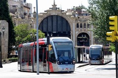 Tranvia Zaragoza, Urbus 3 photographed in Zaragoza, 1. June 2016. Delivered 2010 - 2012. Manufacturer: CAF. Quantity in Zaragoza: 21.