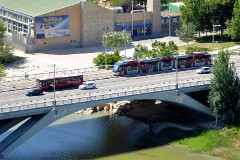 Tranvia Zaragoza, Urbus 3 photographed in Zaragoza, 2. June 2016. Delivered 2010 - 2012. Manufacturer: CAF. Quantity in Zaragoza: 21.